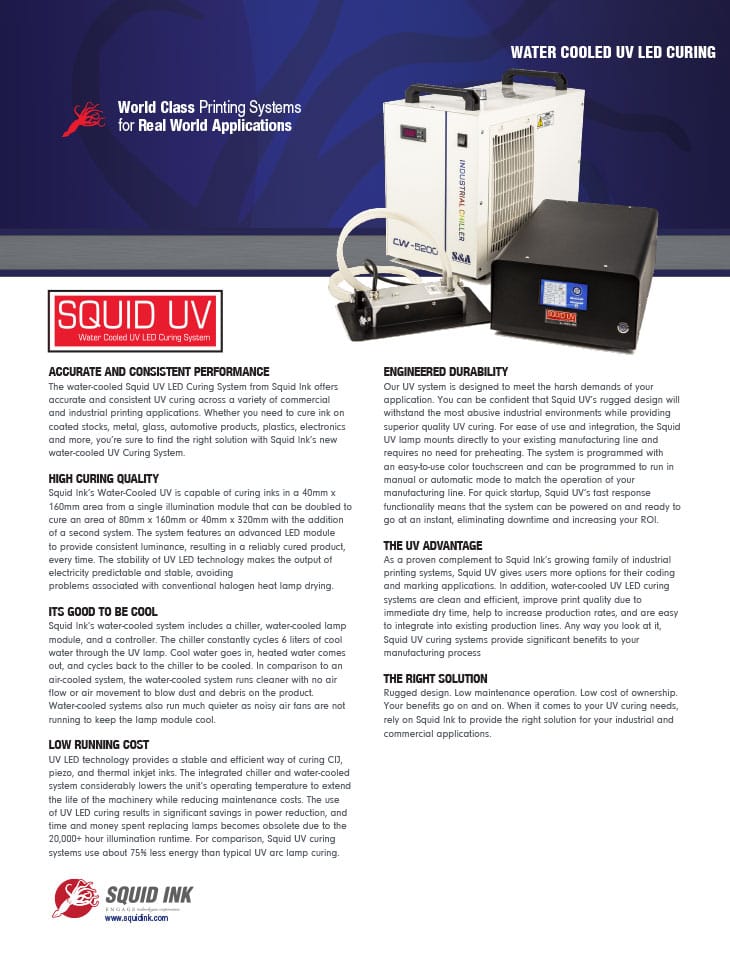 Water-cooled UV LED brochure