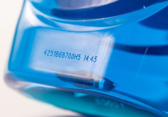 SQ-Laser marking on plastic cleaning bottle